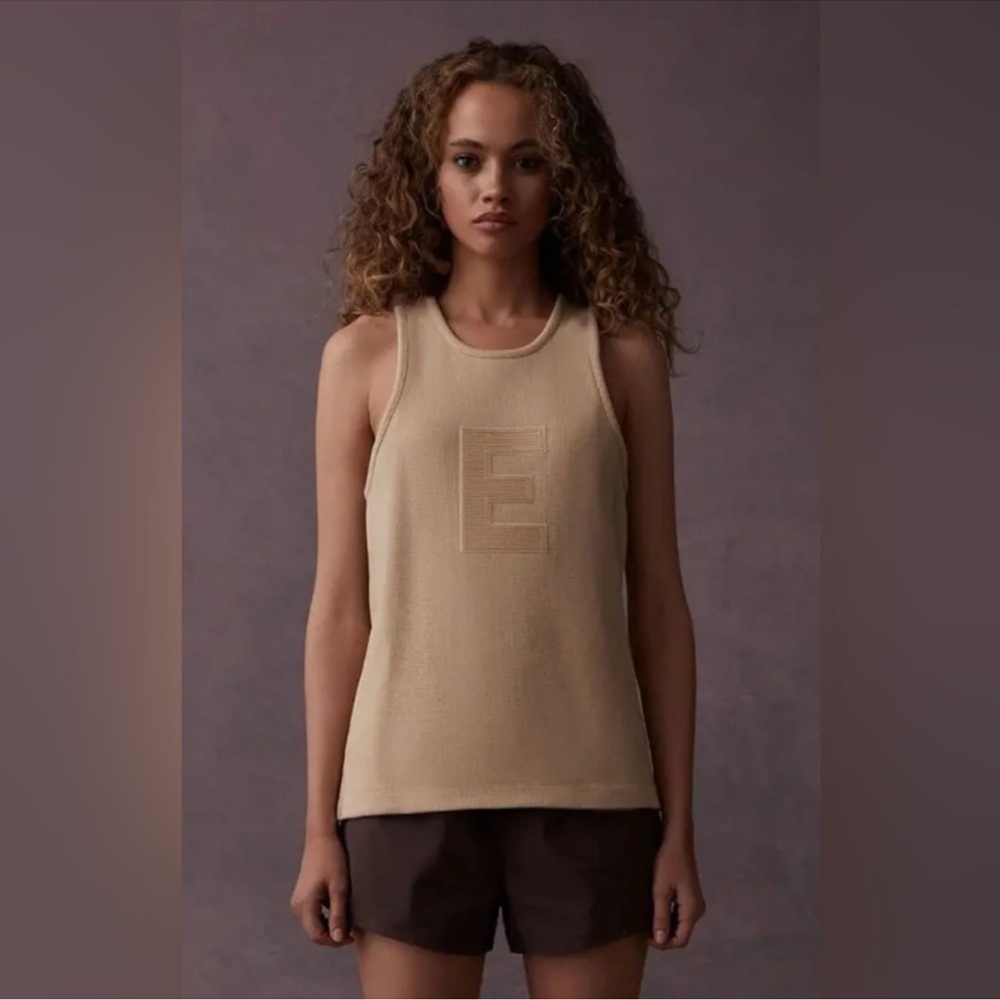 Fear of God Essentials Waffle Knit Tank Top in Beige - Picture 1 of 6